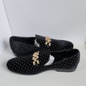 Royal Shoes Elegant Black and Gold  Loafers